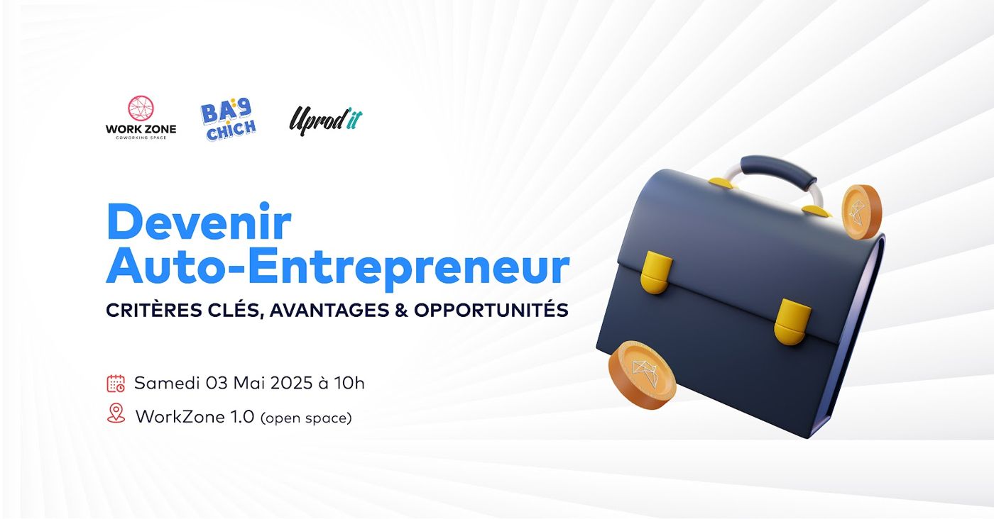Affiche du workshop Devenir auto-entrepreneur du 3 mai 2025