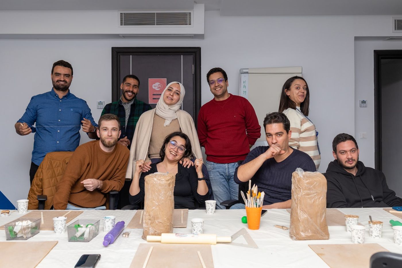 Les participants de l'atelier poterie WorkZone