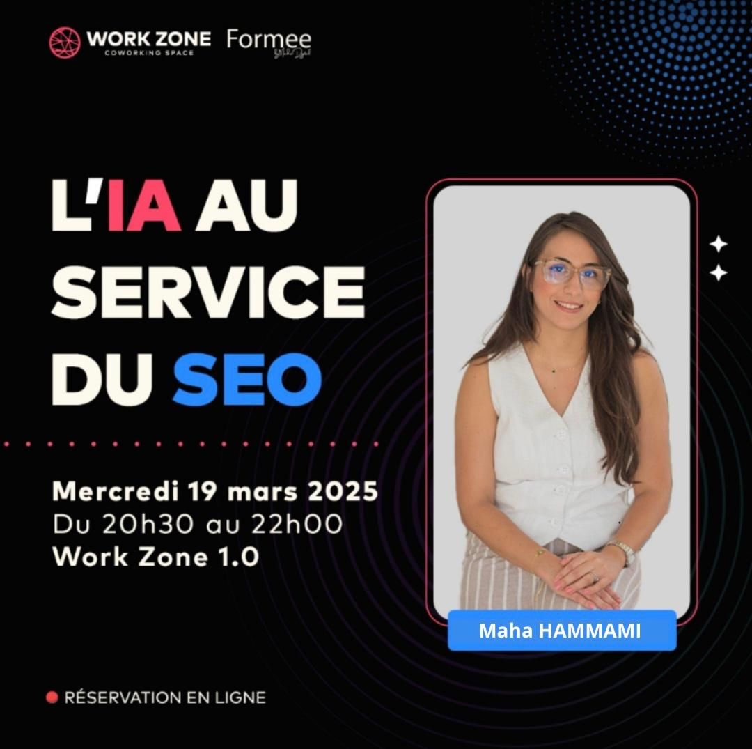 Affiche du workshop L'IA au service du SEO du 19 mars 2025