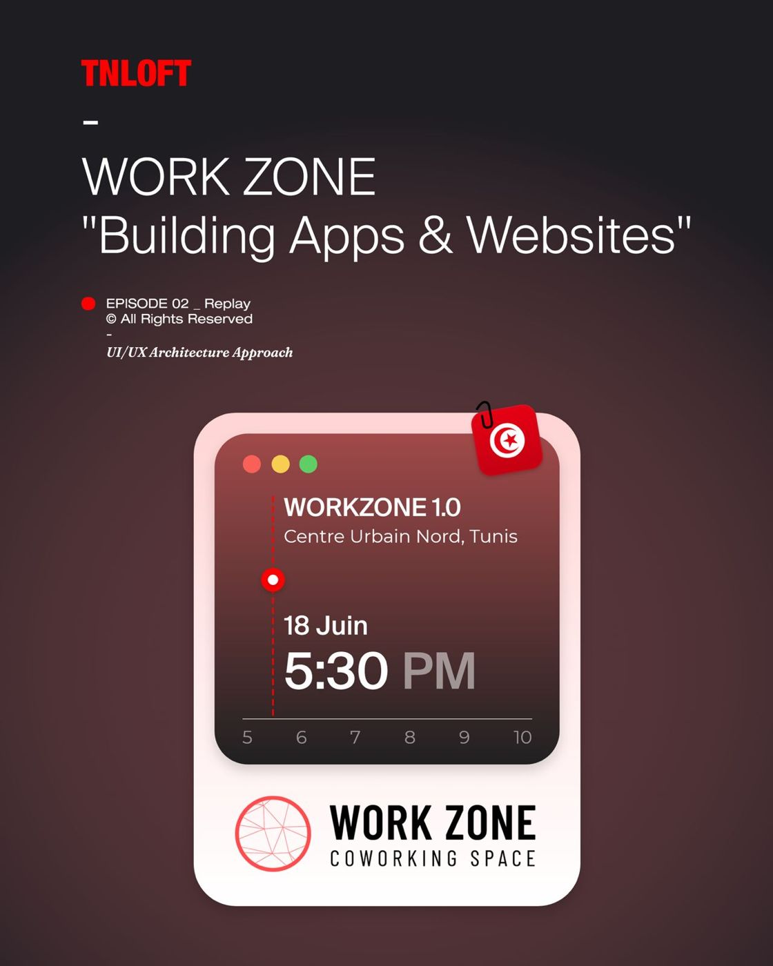 Affiche TNLOFT × Work Zone Building Apps & Websites, 18 juin